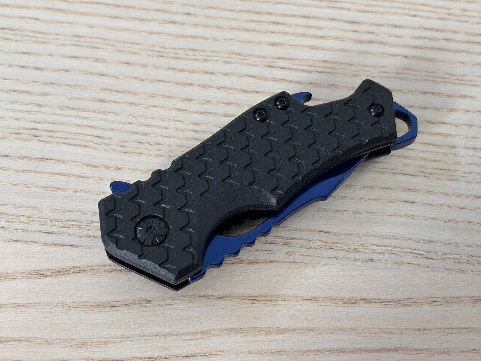 Mini Blue Pocket Knife Compact Edc Spring Assisted 2” Blade Bottle Opener Black