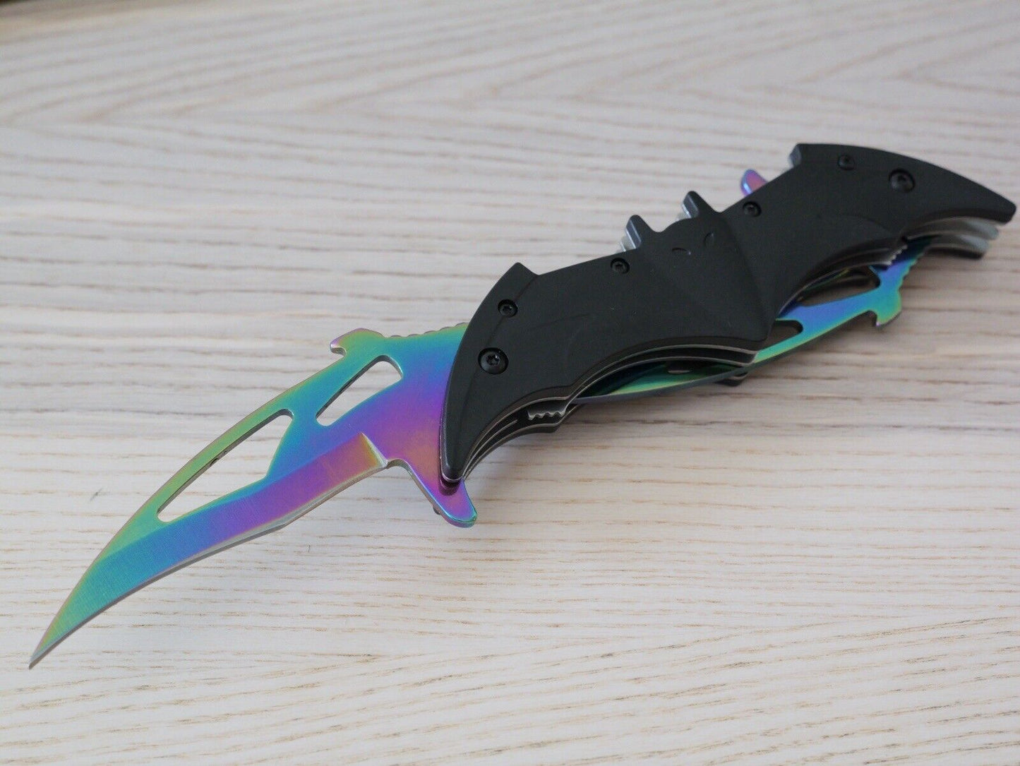 DARK KNIGHT SPRING ASSISTED DUAL BLADE BATMAN TACTICAL FOLDING Pocket KNIFE Rgb