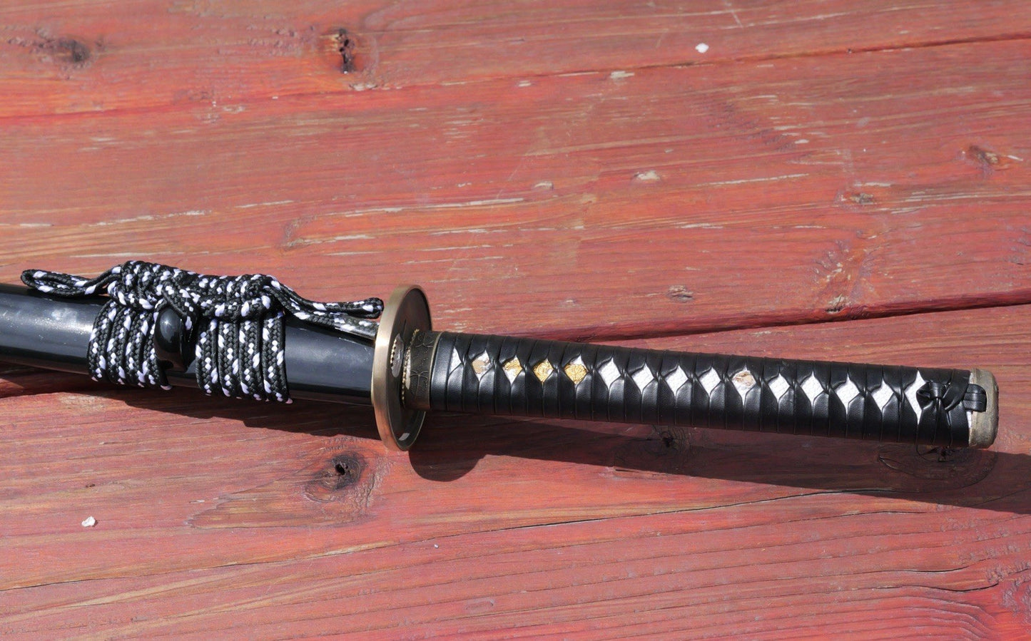 41" GRASSHOPPER SAMURAI Gold Blade Battle Ready Sharp Wood Scabbard Ornate Hilt