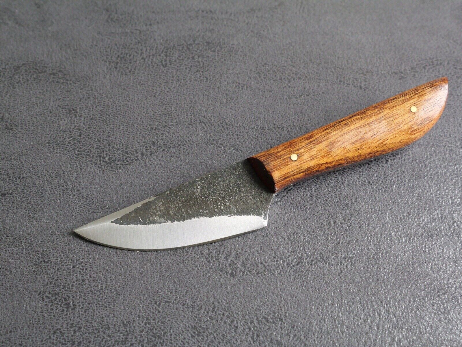 7” Kiradashi Knife Carbon Steel Full Tang Hand Forged Wood Handle Leather Sheath