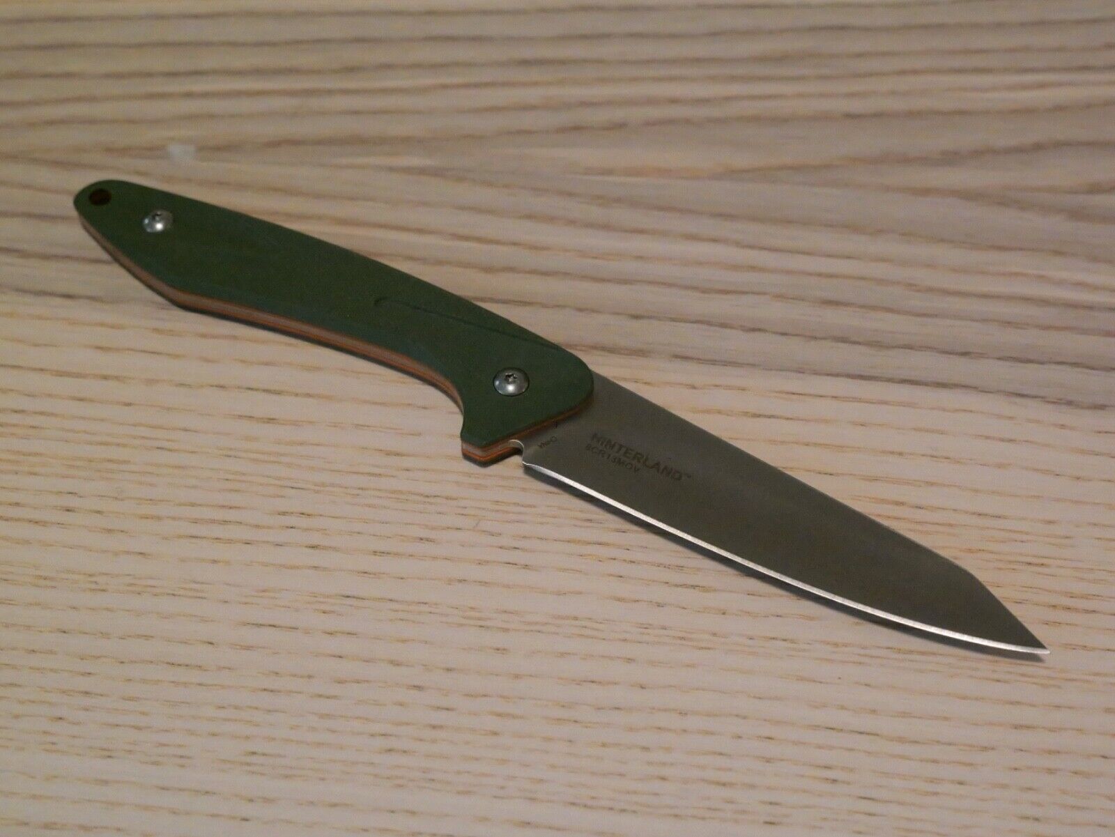 9" Fixed Blade Knife Horizontal Carry Hinterland Full Tang Green Tactical Sharp
