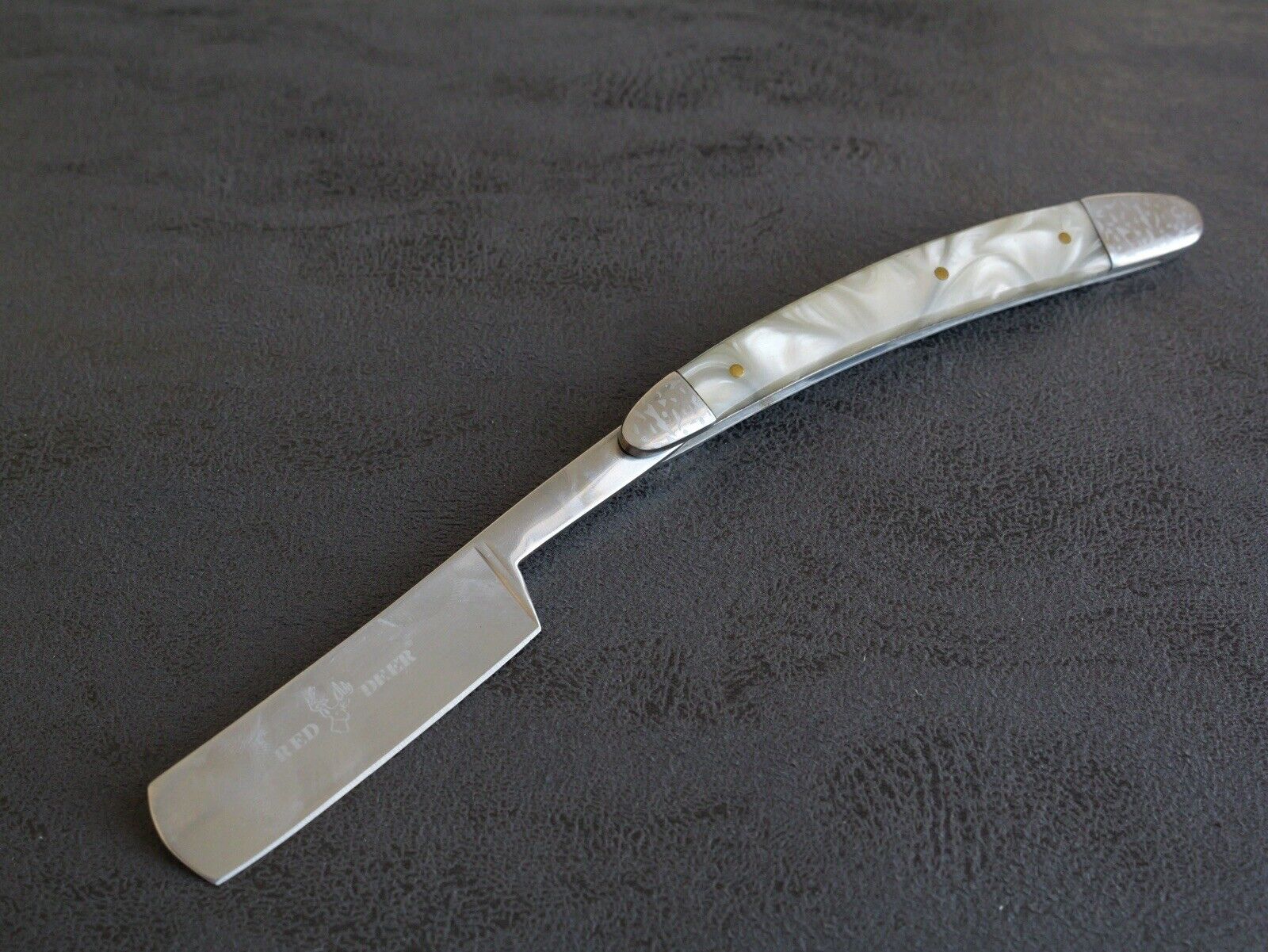 OG Vintage Shaving Straight Razor Chrome Mirror Finish Pearl Handle Sharp Barber