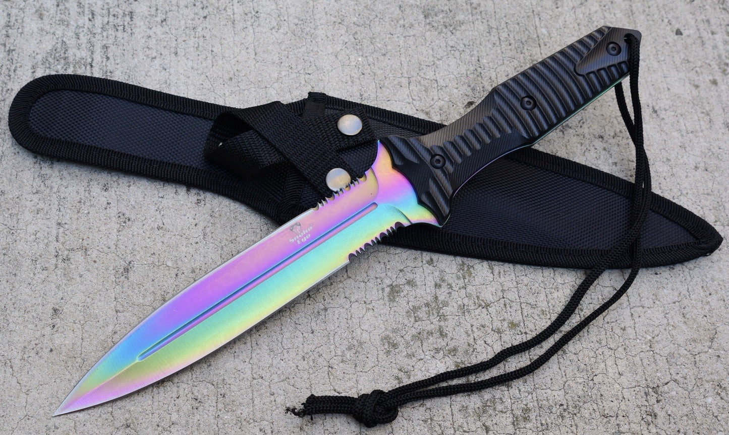 13” Fixed Blade Knife Spear Point Double Edge Full Tang Sharp Spear Point RB