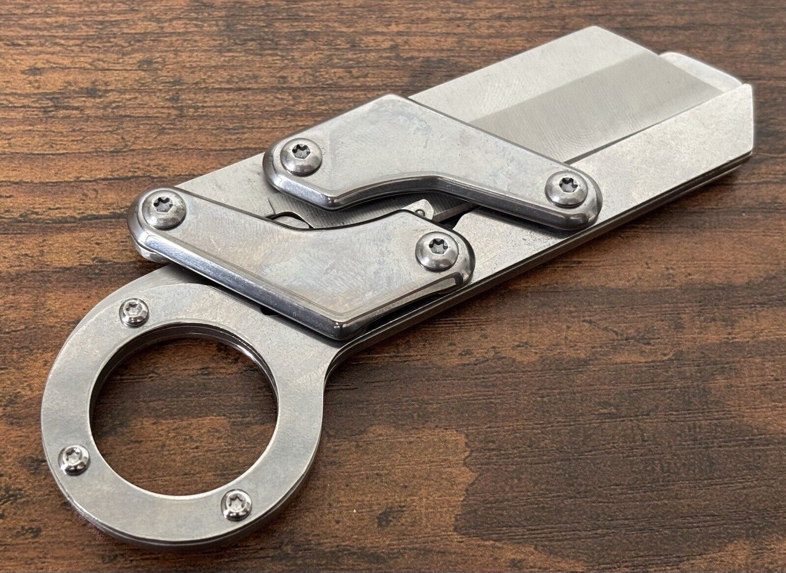 Folding Mechanical Pocket Knife 7 Inches Chrome Stainless Steel Reverse Tanto 