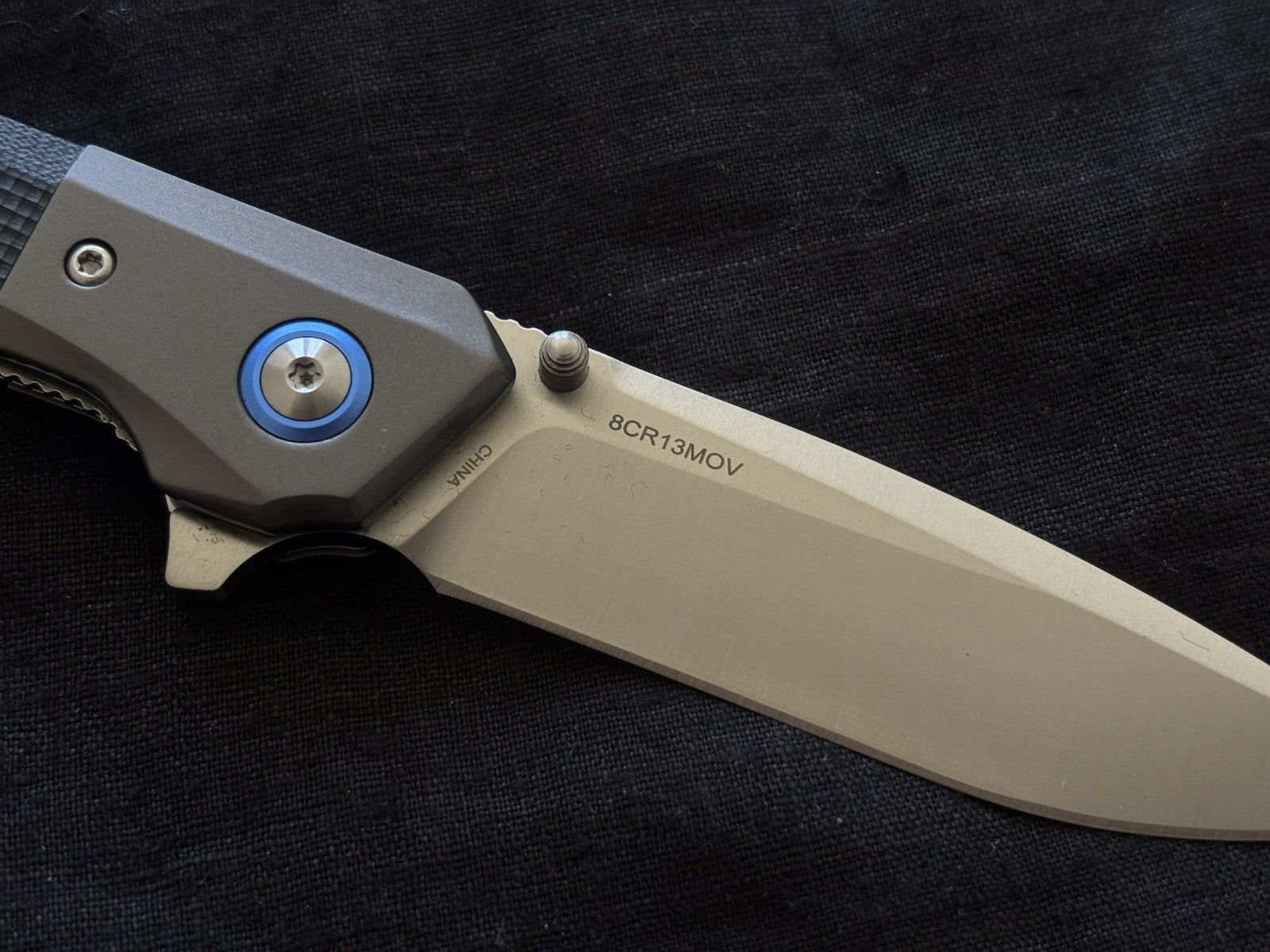8cr13mov Ball Bearing Pocket Knife High Quality Sharp Titanium Micarta Handle