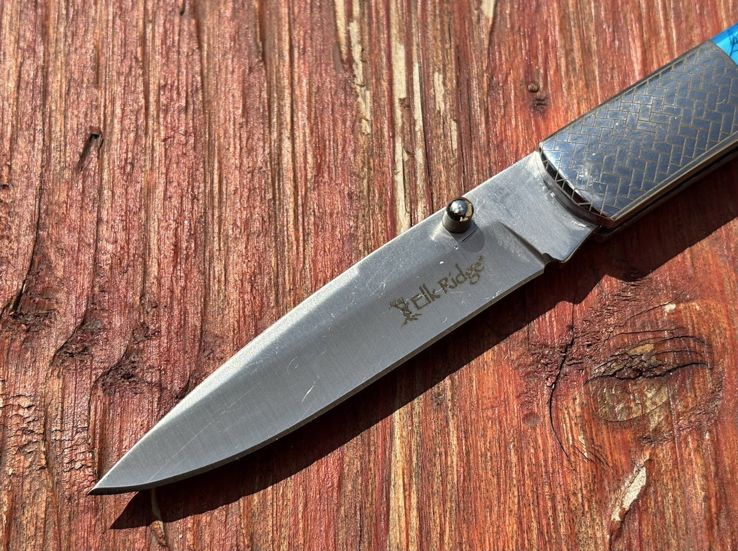 4” Classic Pocket Knife Lock Back Blue Chrome 7” Overall 3” Blade Sharp