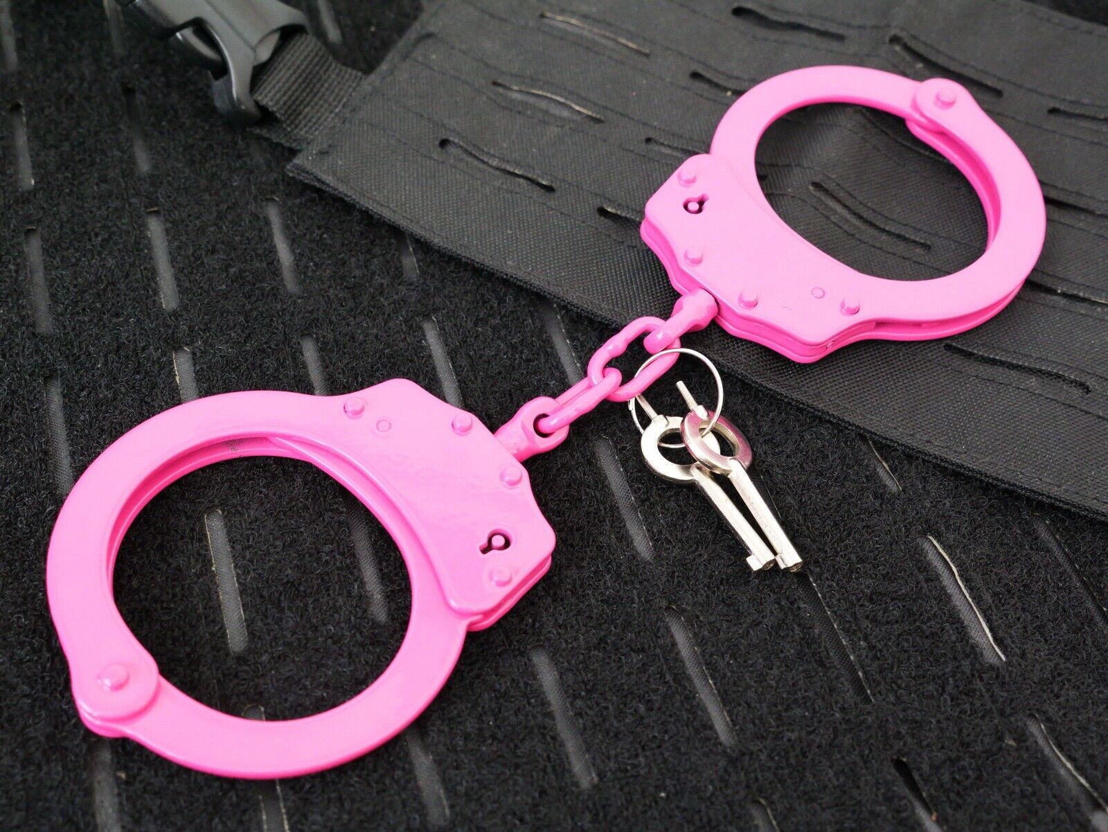 Pink Hand Cuffs Ladies Law Enforcement Security Heavy Duty Cuffs Pink Keys Lock