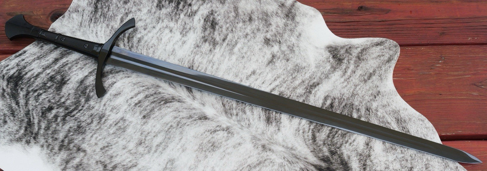 47” Medieval Longsword Dark Knight Black Sharp Battle Ready Double Edge 1065