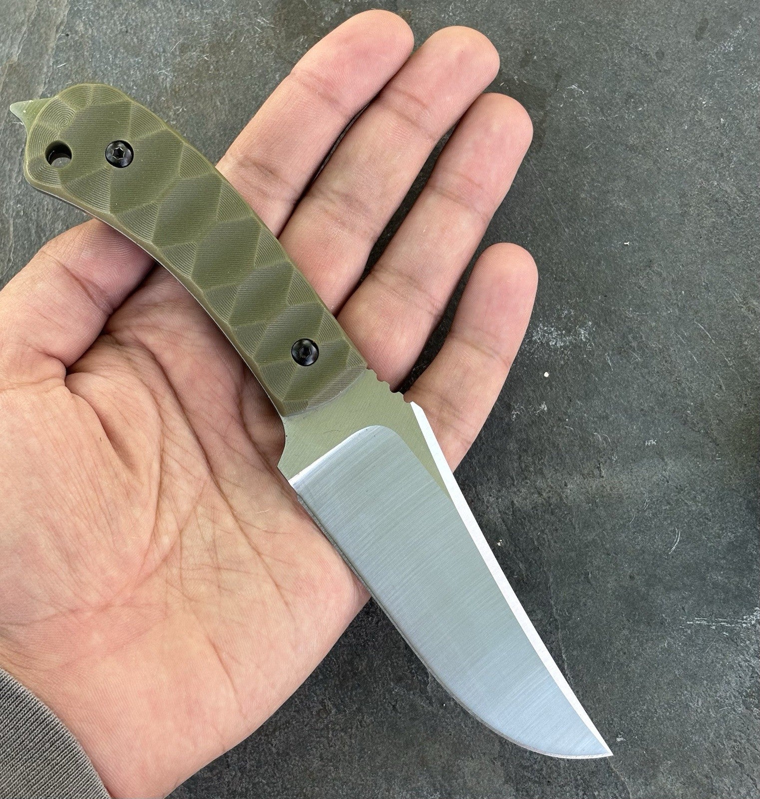 20cm Fixed Blade Pocket Knife D2 Steel Full Tang Kydex Sheath Nylon Fiber Handle