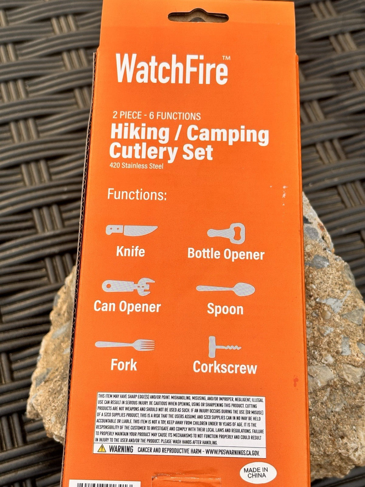 4” Camping Knife Swiss Army Style 6 Function Stainless Steel Spoon Fork Boyscout
