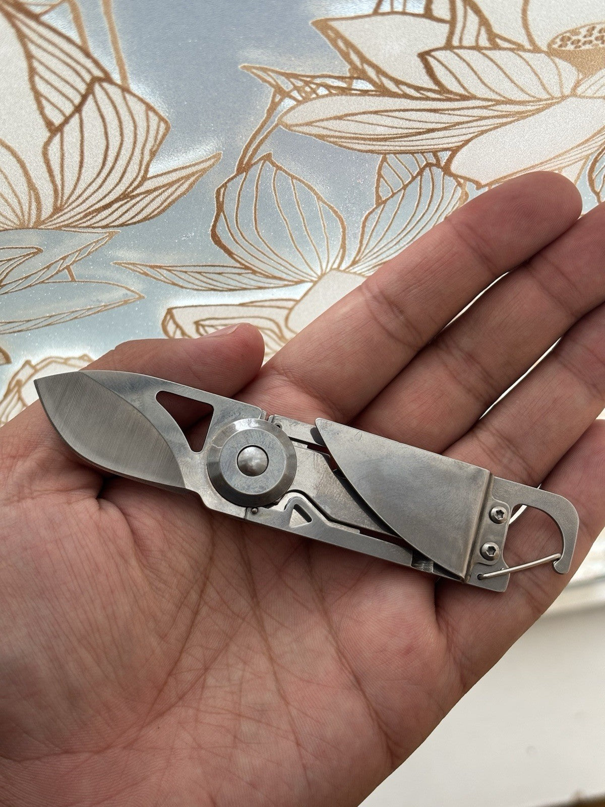 3” Money Clip Pocket Knife Trail Opener 2” Blade Can Opener Carabiner Clip