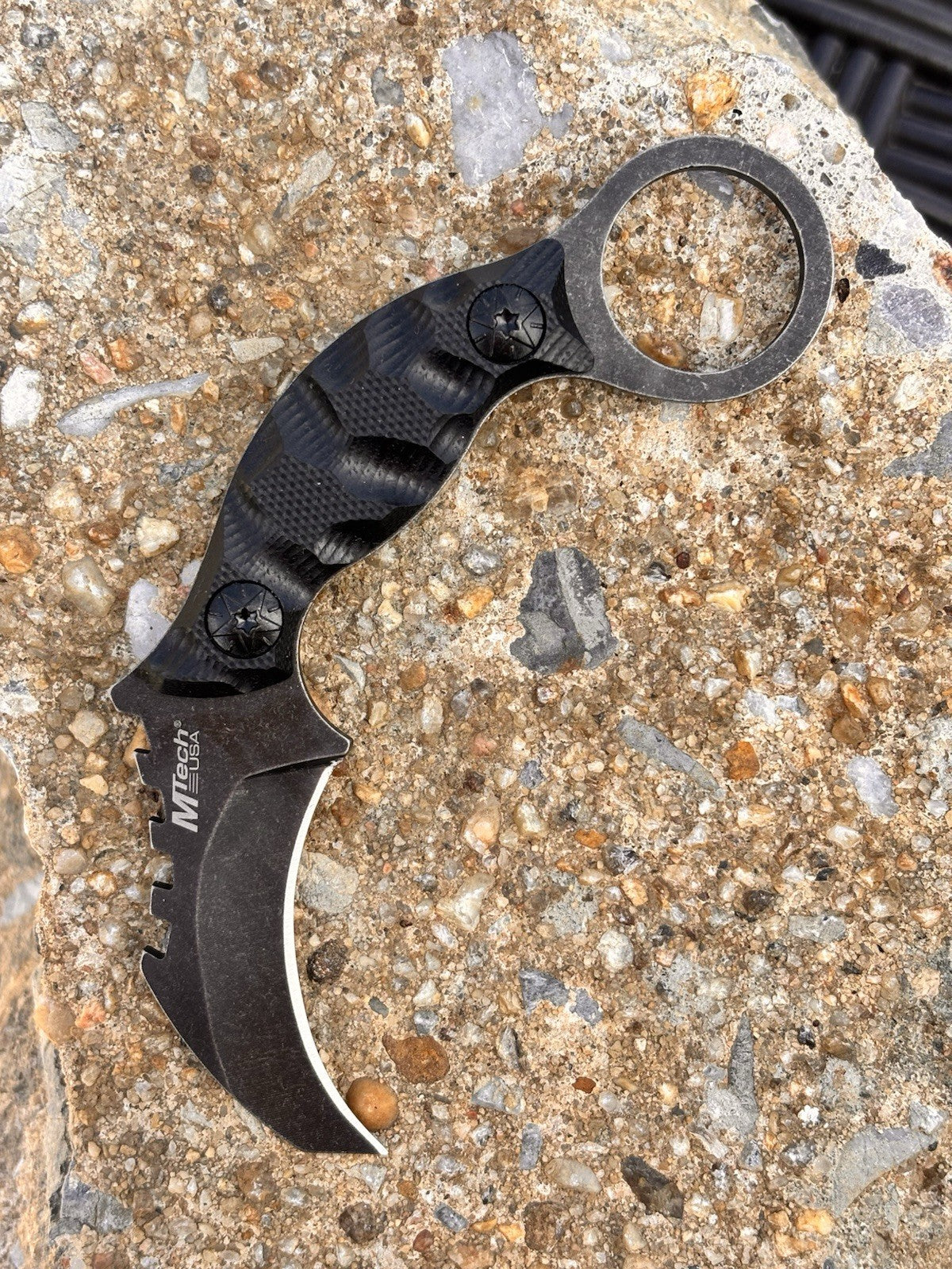 11cm Fixed Blade Knife Kydex Sheath Black Stonewash Sharp 4.5 Cm Blade