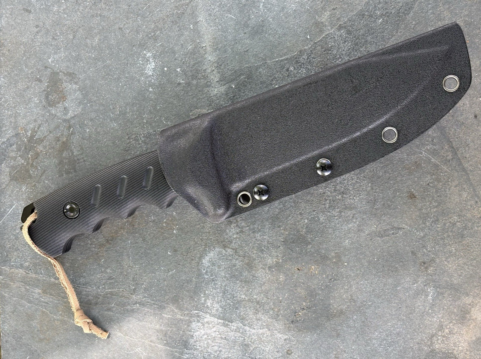 27cm Fixed Blade Knife Army Military Full Tang 5mm Thick Stealth Black Blade