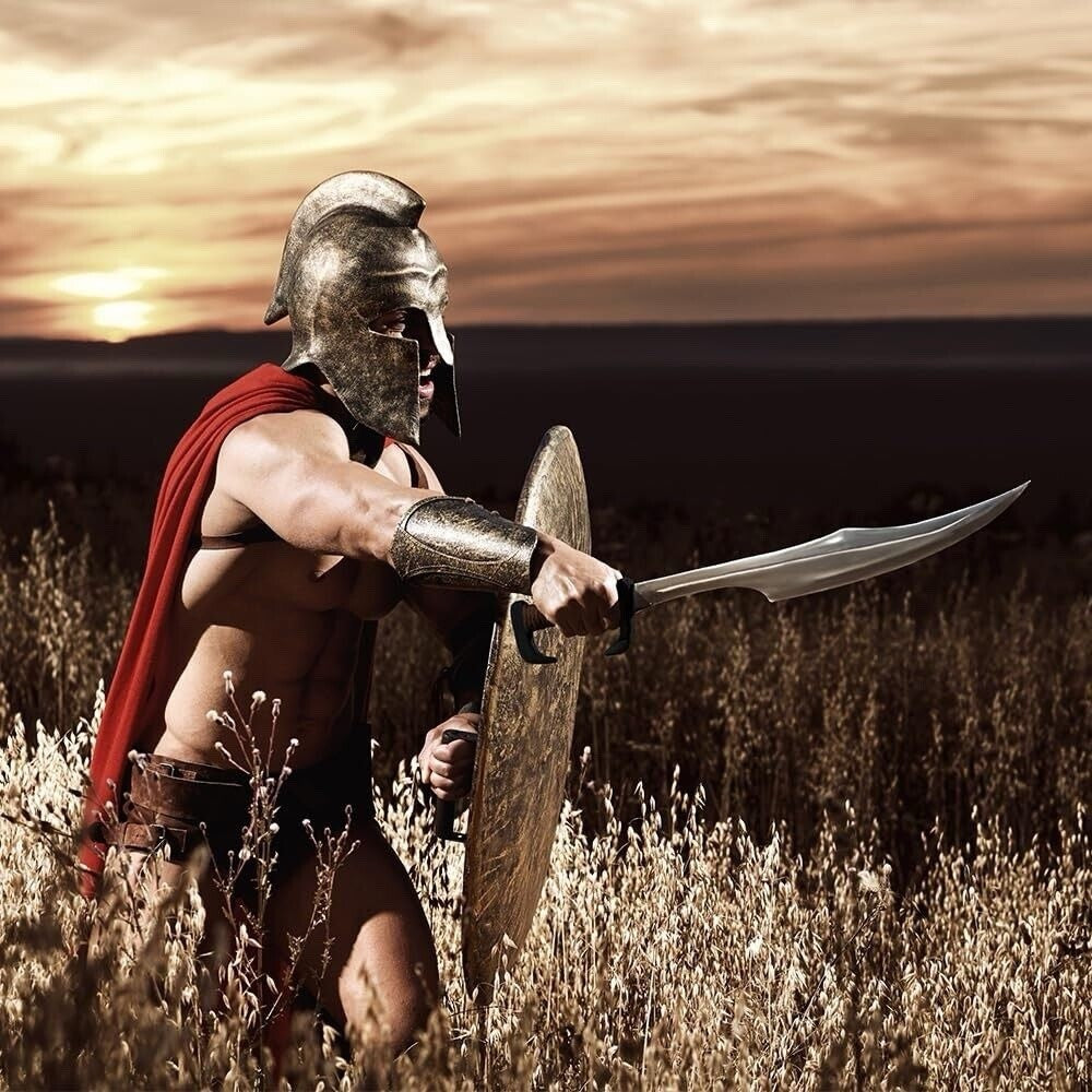 King Leonidas Spartan Warrior Sword Authentic 33" Length 3.6 Lbs 1cm Thick Blade