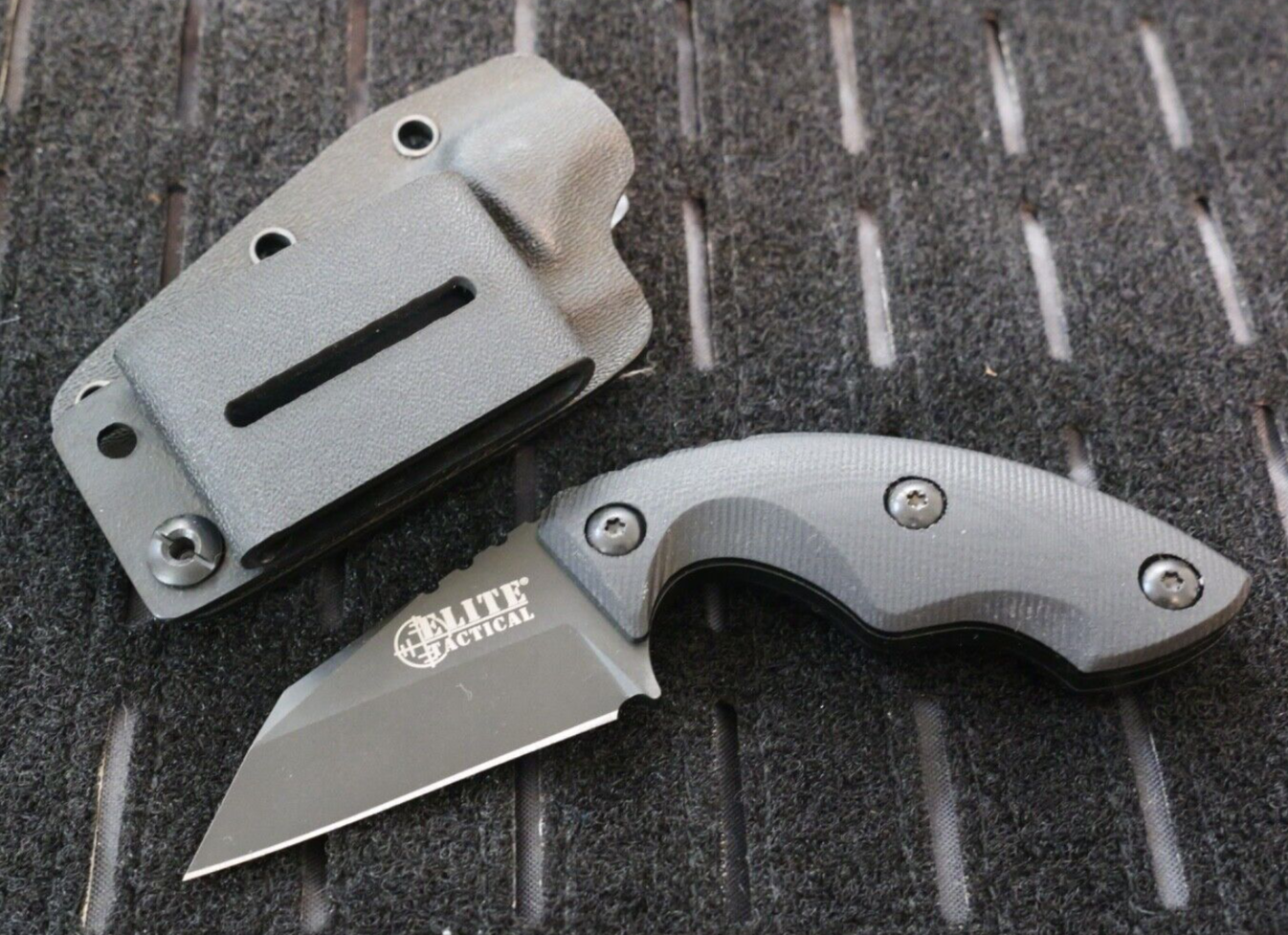 Stealth Black Fixed Blade Knife Mini Combat Knife 5" D2 Kydex Swat Tactical edc