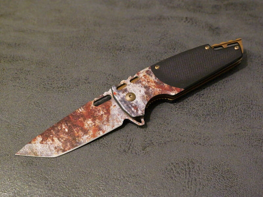 Full Size Pocket Knife Modern Design Spring Assist Tanto Camo Black Pocket Clip