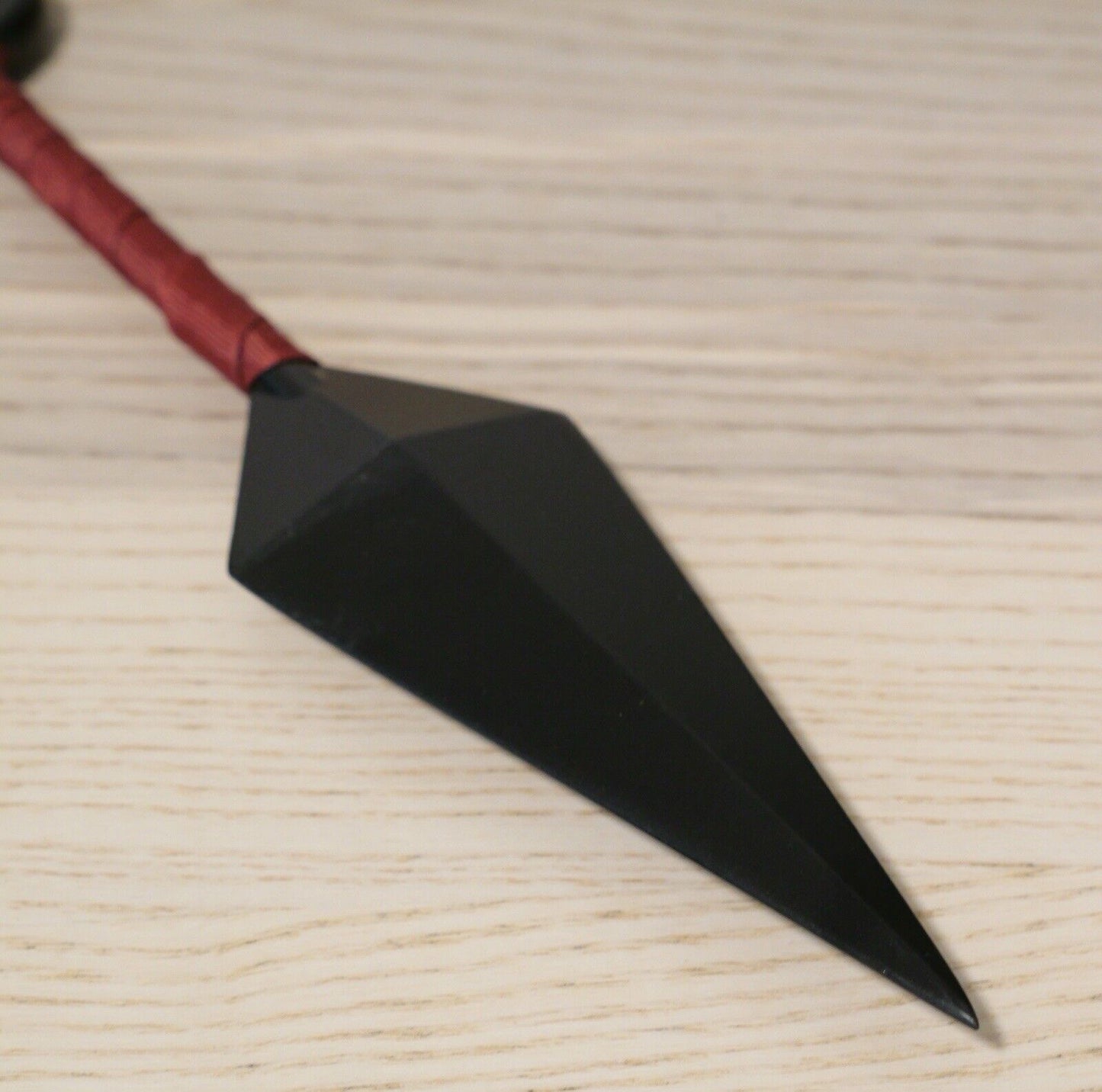 9” Naruto Kunai Throwing Knife Black Red Metal Heavy Duty