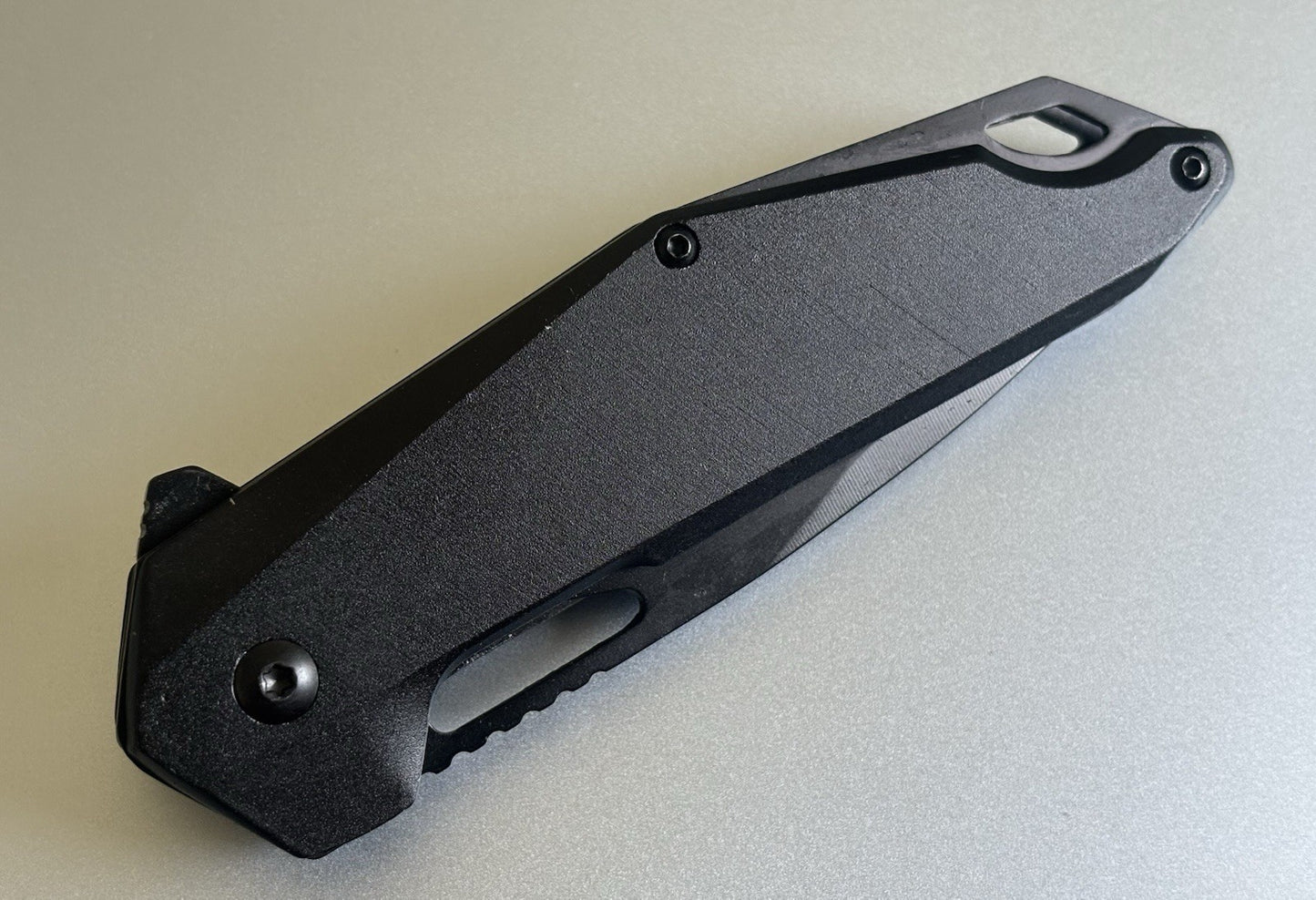 4” Pocket Knife Folding Black Spring Assist Full Metal Medium Conceal Carry