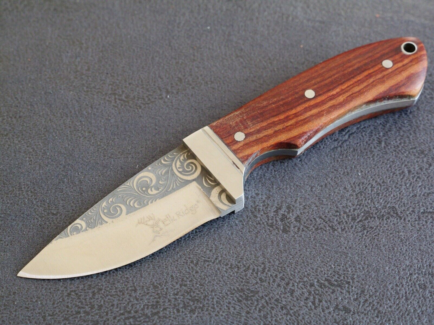 Awesome 6” Fixed Blade Knife Maori Design Full Tang Mini 2.6” Blade Wood Handle