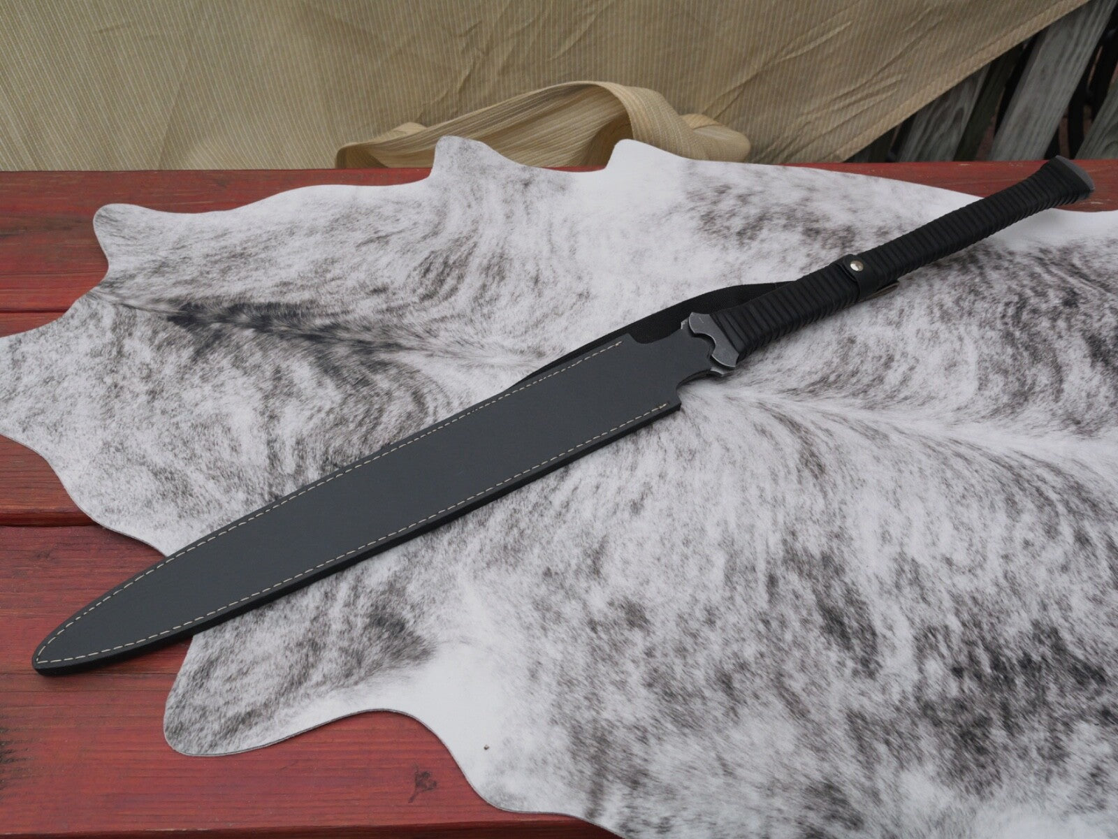 40" Shadow Spear Sharp Full Tang Battle Ready Manganease Steel 23" Blade Sheath