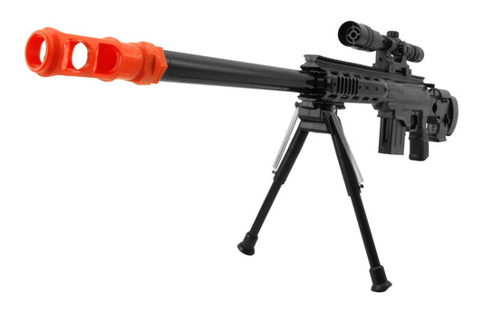 UKARMS P2589 Spring Powered Airsoft Sniper Rifle w/ Scope & Bipod - Black 38"