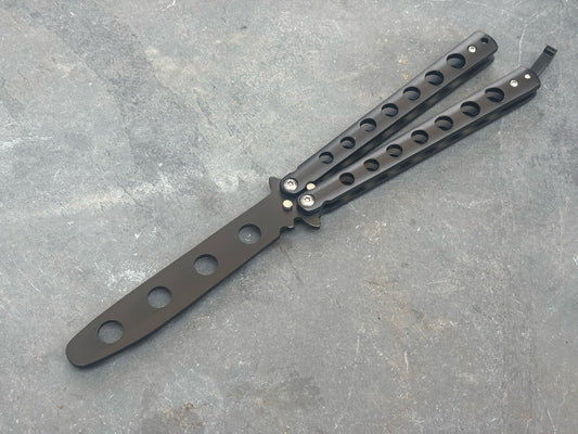 5.5" TRAINING BUTTERFLY Balisong Practice Black Flip Trick Toy Blunt