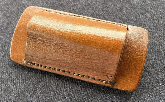 Horizontal Carry Pocket Knife Sheath Brown Heritage Full Size Belt Loop