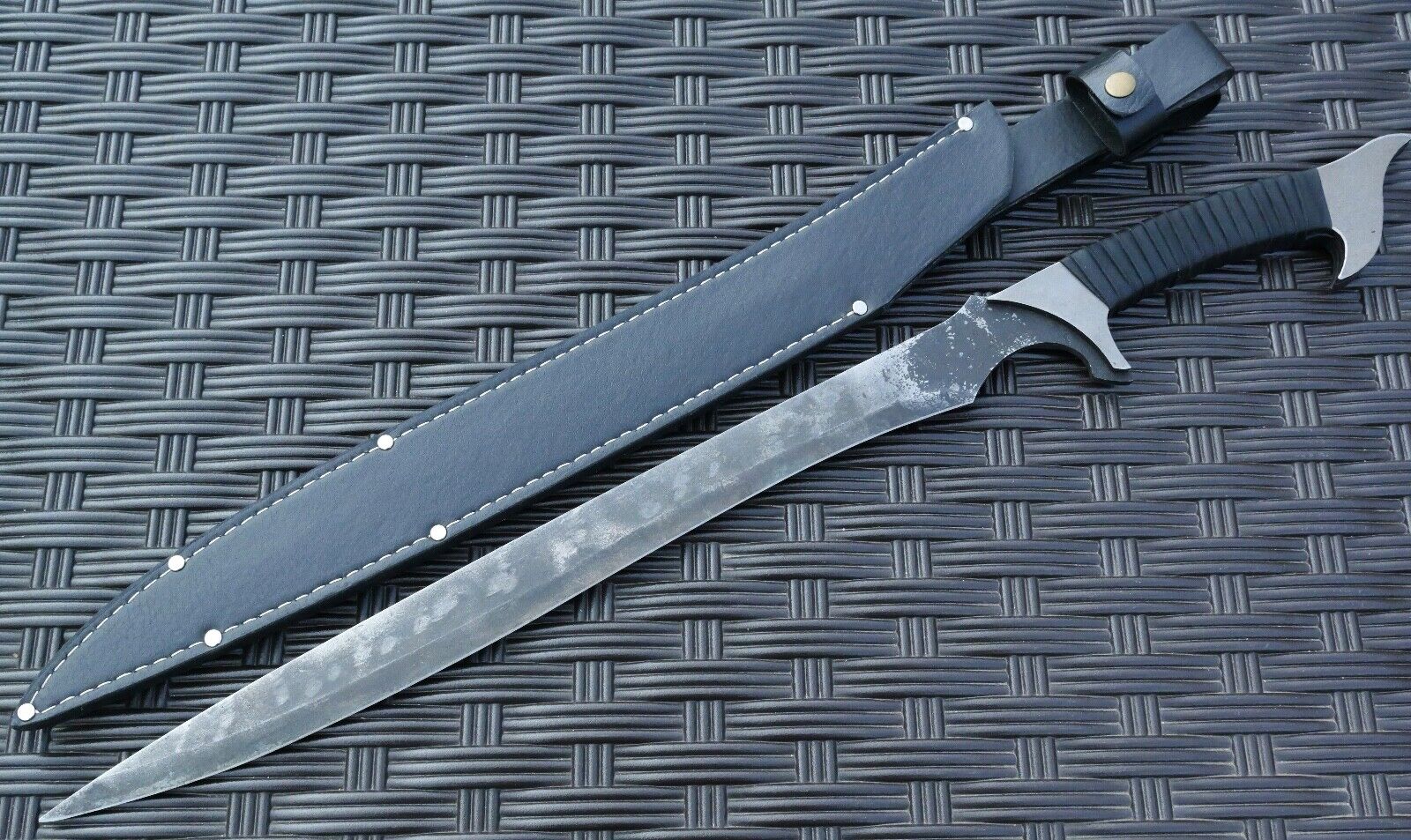 30" Carbon Steel Sword Full Tang Sky Falcon Thick Hand Forged Indestructible