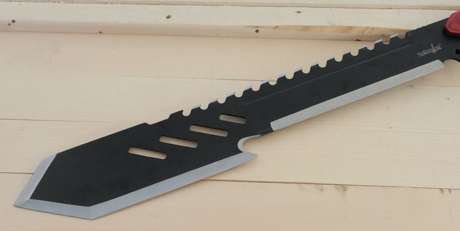 26” Trident Machete Hook Sawback Black Full Tang EXTREME Heavy Duty Bushcraft