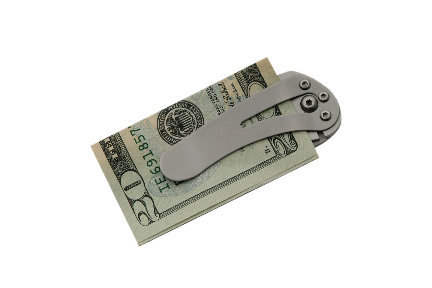 3” Money Clip Knife Satin Grey Skeleton Frame Liner Lock Sharp Compact Folding