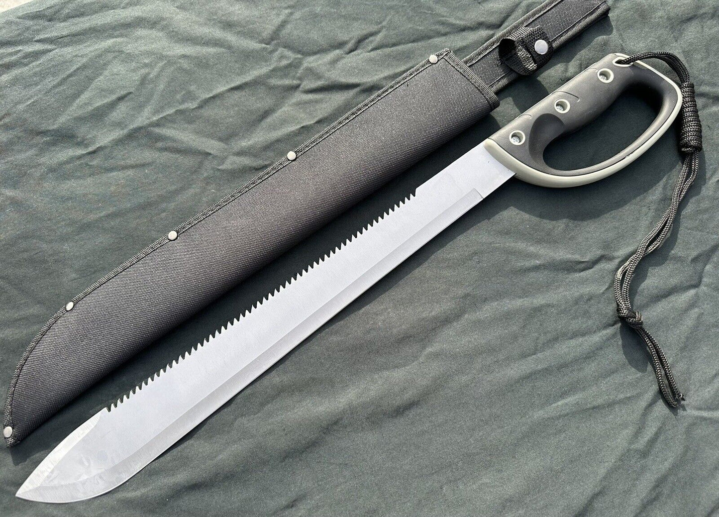 Machete Rubber Handle Saw Back Full Tang Sheath Included 25 Inches Long Extreme