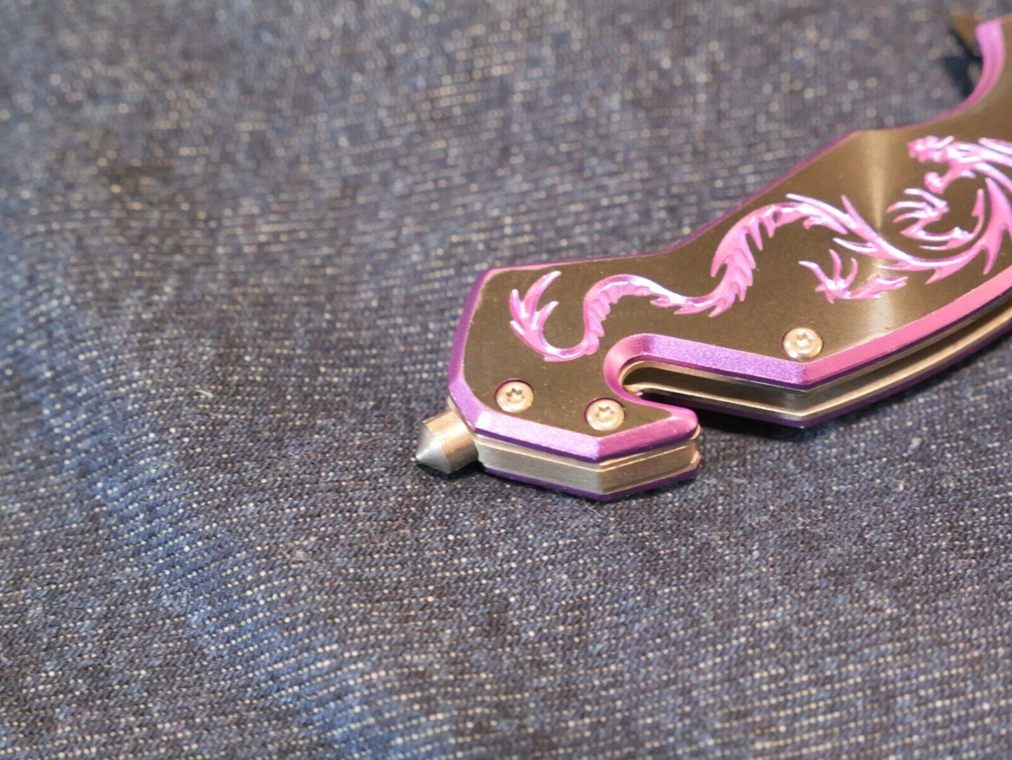 Purple Dragon Strike Pocket Knife Mini Ladies 6" Overall 2" Blade Small Cute