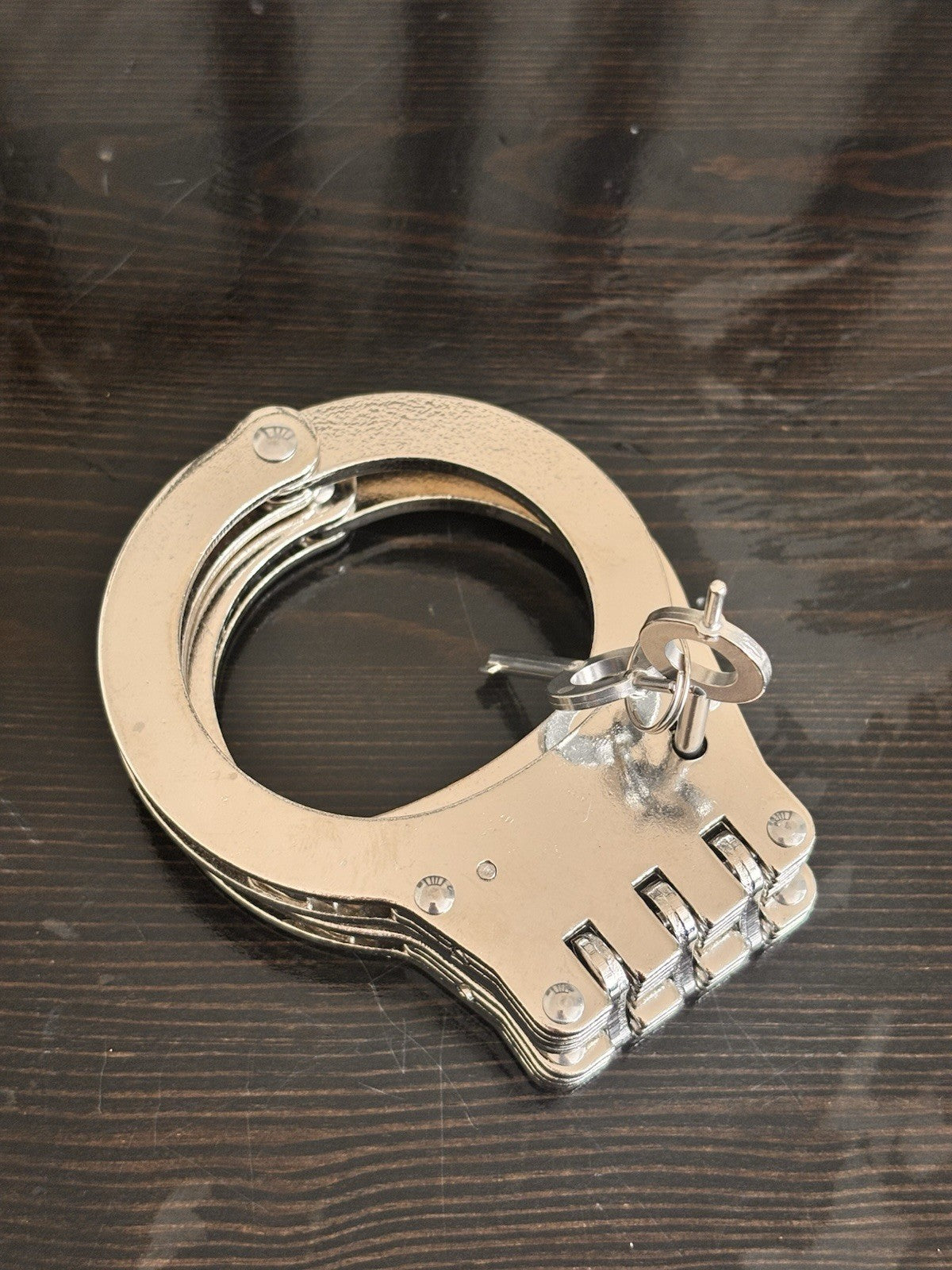 Chrome Hand Cuffs Stealth Police Heavy Duty Hinge Handcuffs Nylon Sheath