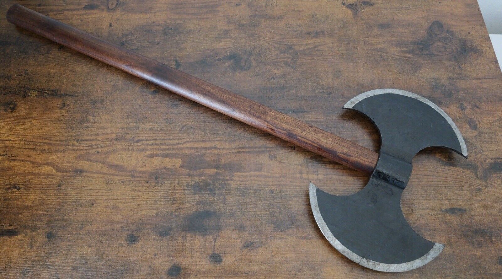 30” Hand Forged Battle Axe 12x8” Head Double Headed Carbon Steel Wood Full Size