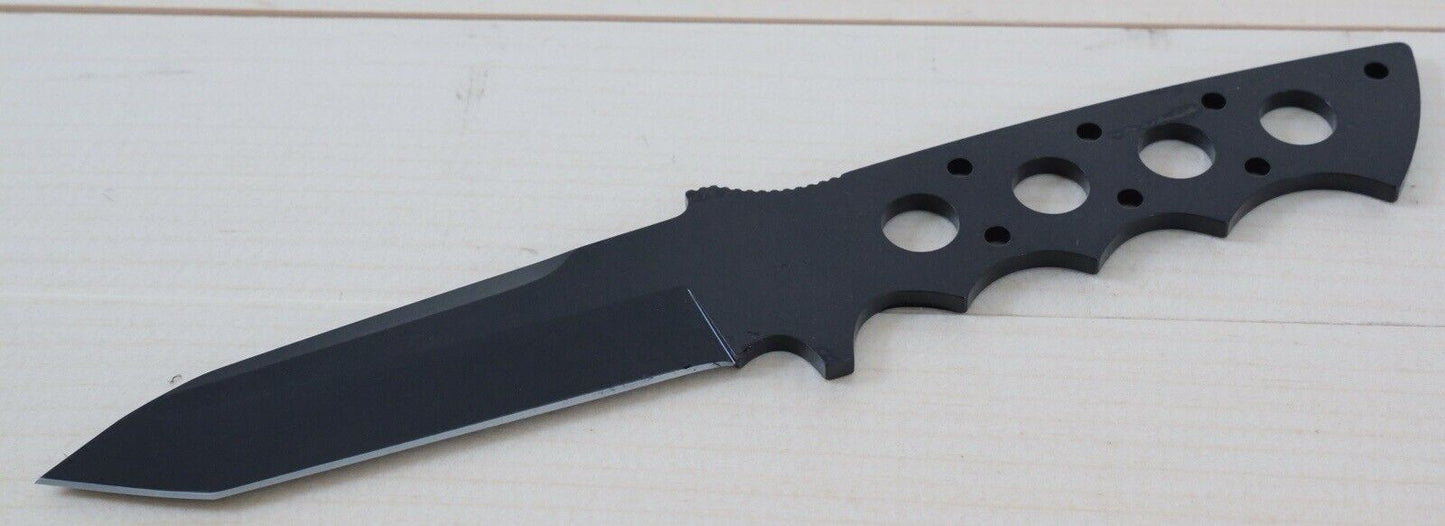 9” Fixed Blade Knife Skeleton Stealth Black Swat Tactical Sheath Full Tang Tanto