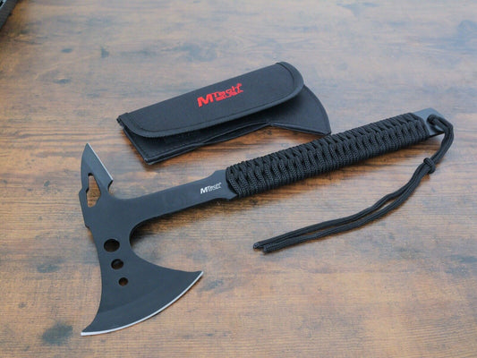 15” Axe Full Tang Stealth Black Swat Heavy Duty 5mm Thick Indestructible Sheath