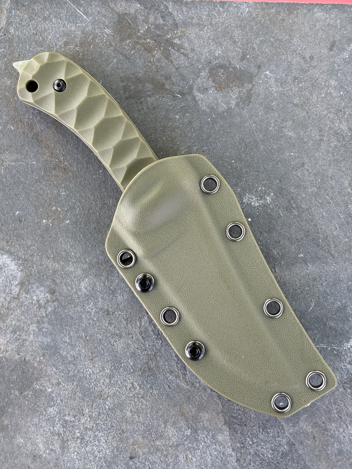 20cm Fixed Blade Pocket Knife D2 Steel Full Tang Kydex Sheath Nylon Fiber Handle