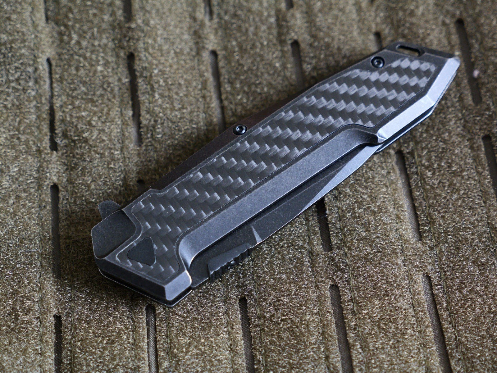 Premium Quality Pocket Knife Carbon Fiber 8cr13 Steel Ball Bearing Pivot Black