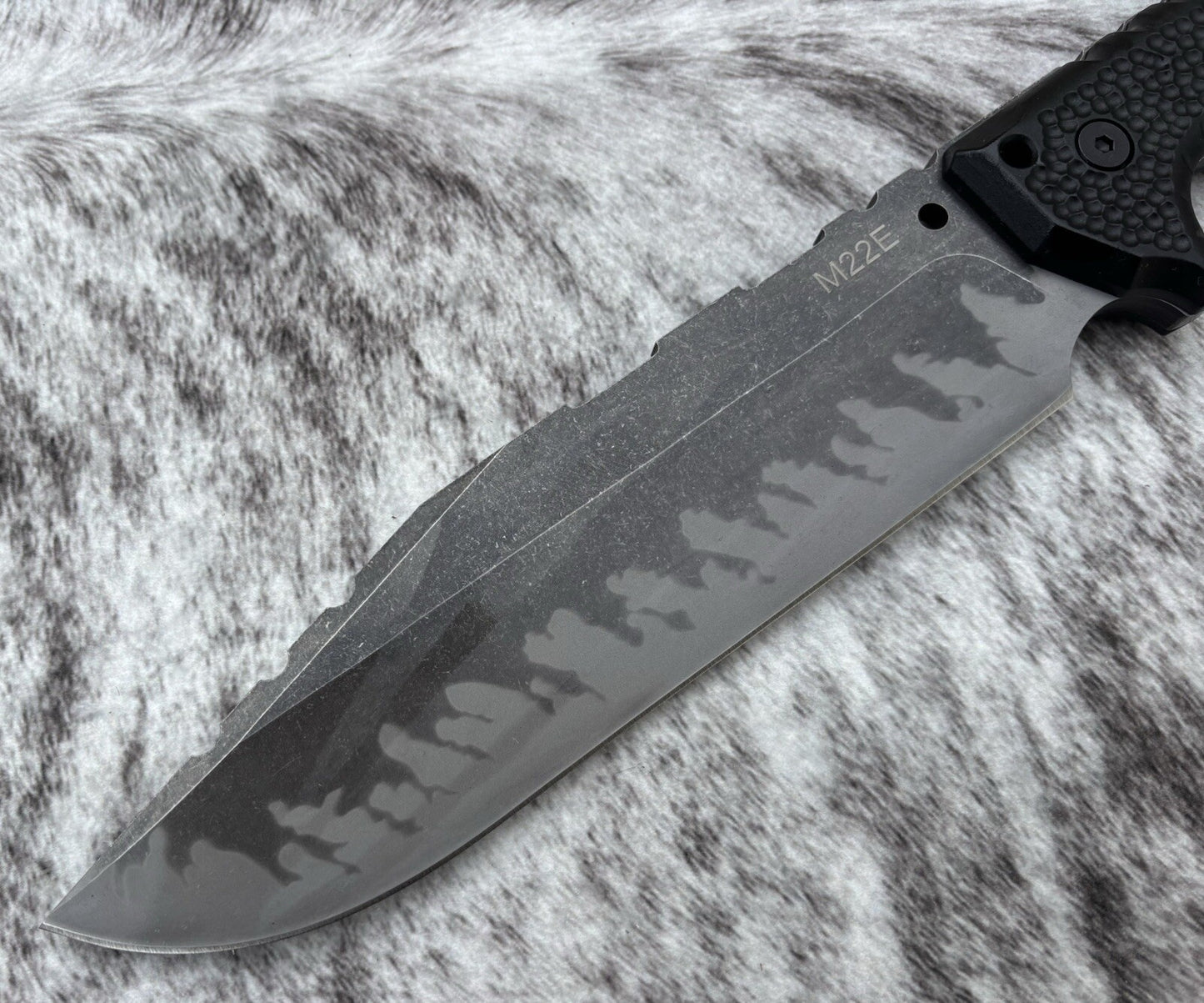M22 Fixed Blade Knife 36cm Full Tang Shoulder Sling Deluxe Sheath Kydex Leather 
