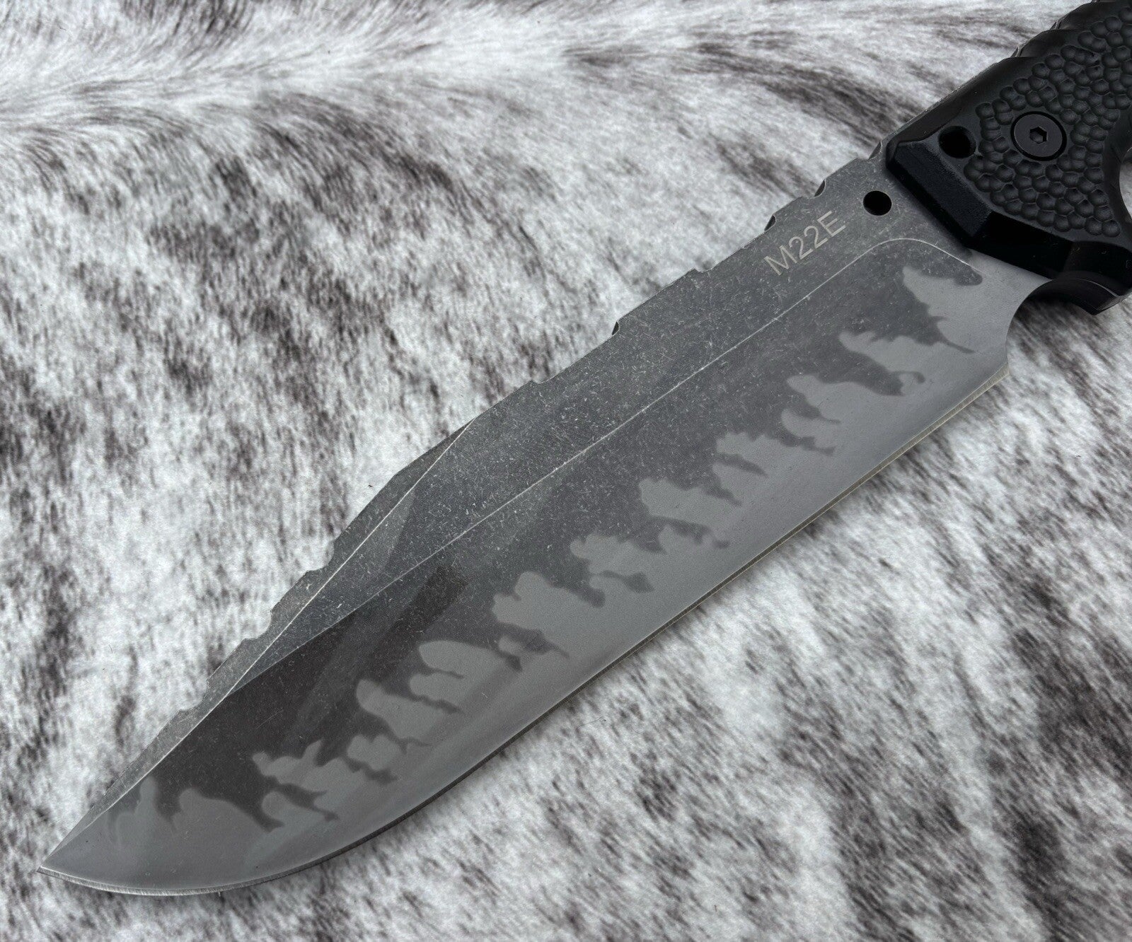 M22 Fixed Blade Knife 36cm Full Tang Shoulder Sling Deluxe Sheath Kydex Leather 