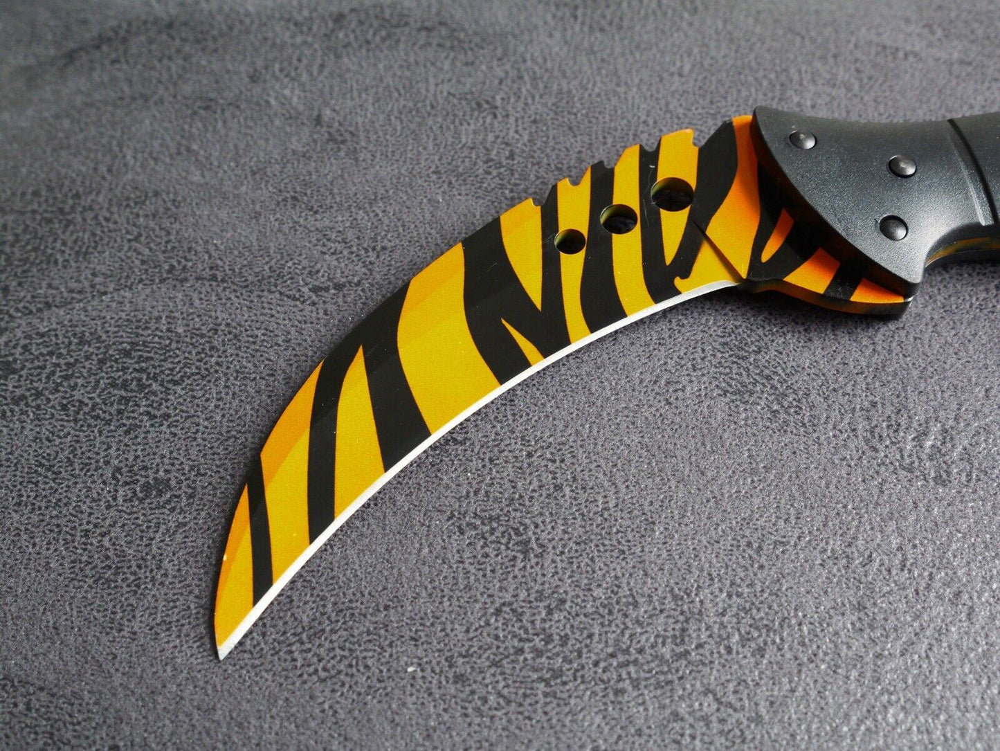 9” Fixed Blade Knife Karambit Tiger Full Tang Sheath Belt Loop Sharp Tactical