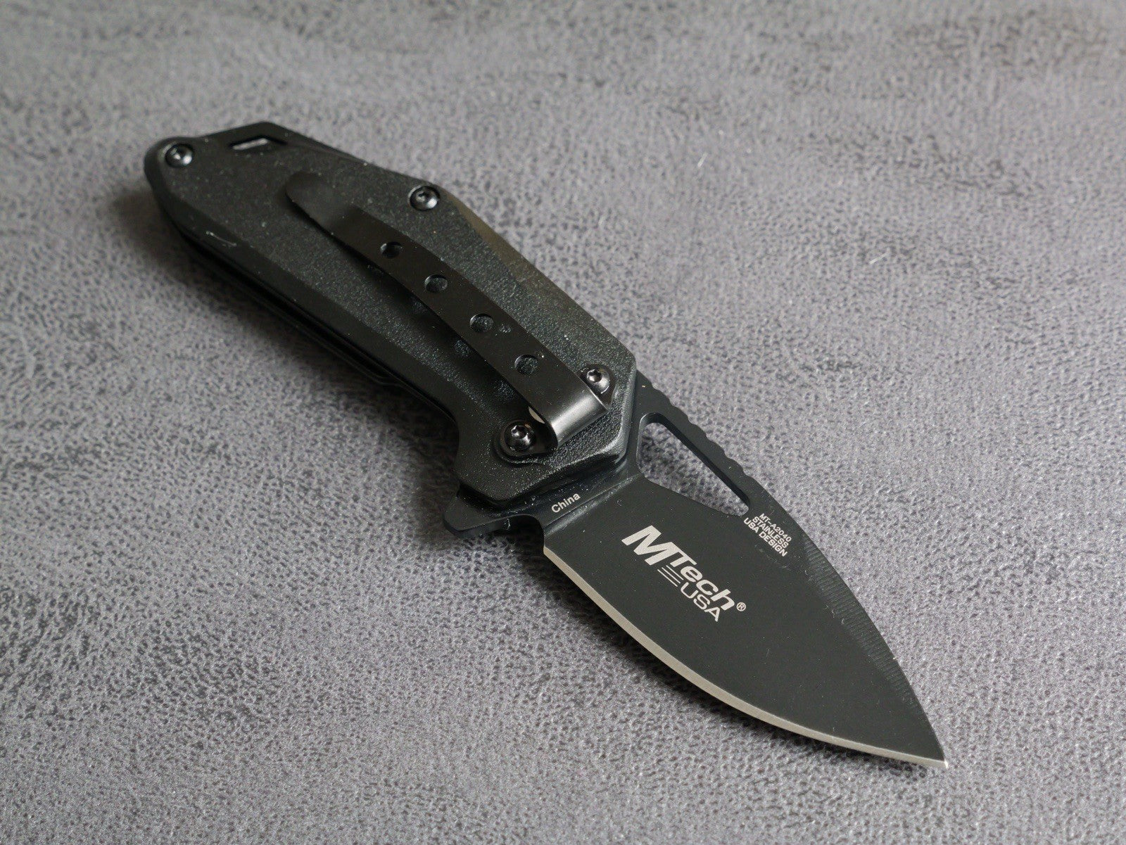 3” Pocket Knife Folding Black Spring Assist Full Metal