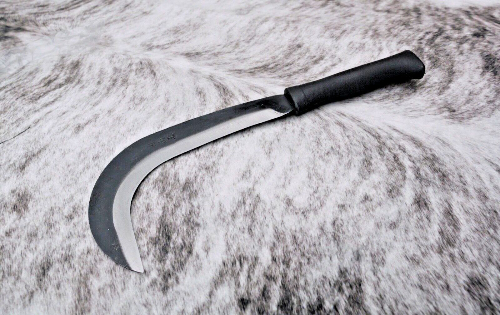 14" hook machete crescent blade carbon steel razor sharp harvesting landscape