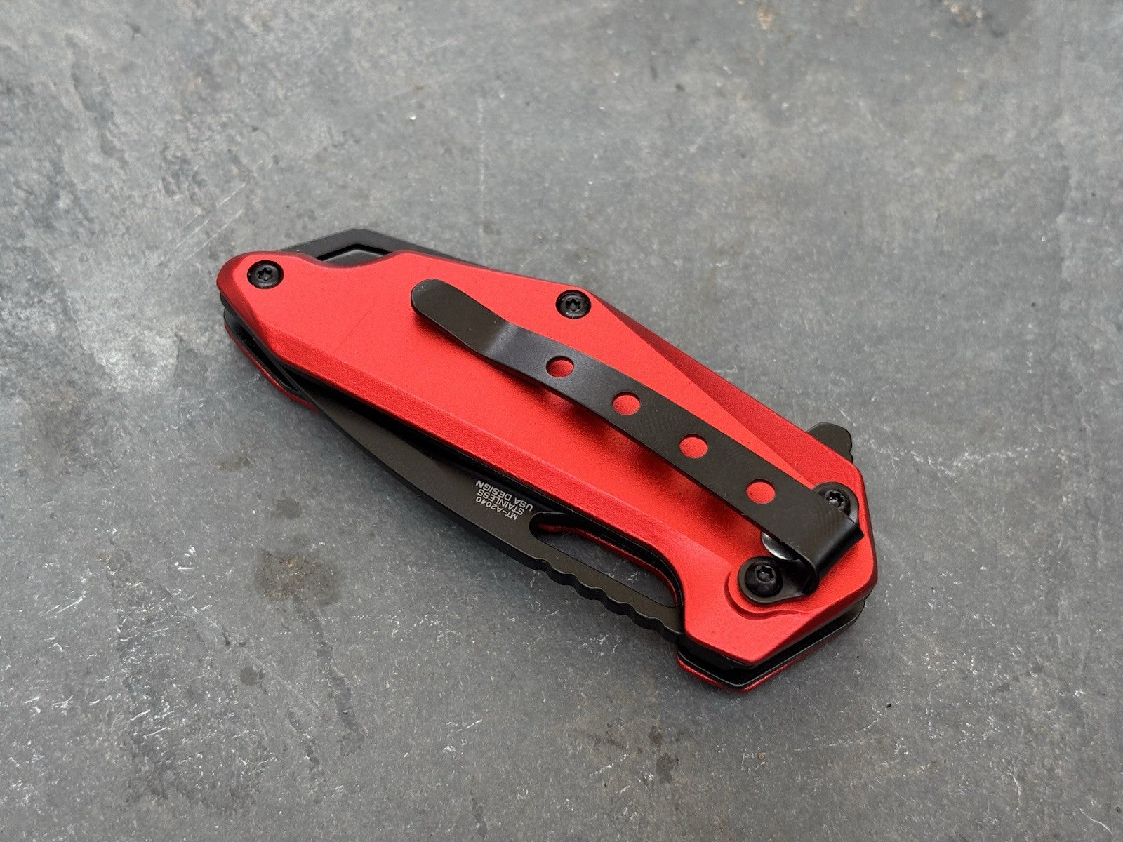 3” Pocket Knife Folding Red Spring Assist Full Metal Mini Small Compact