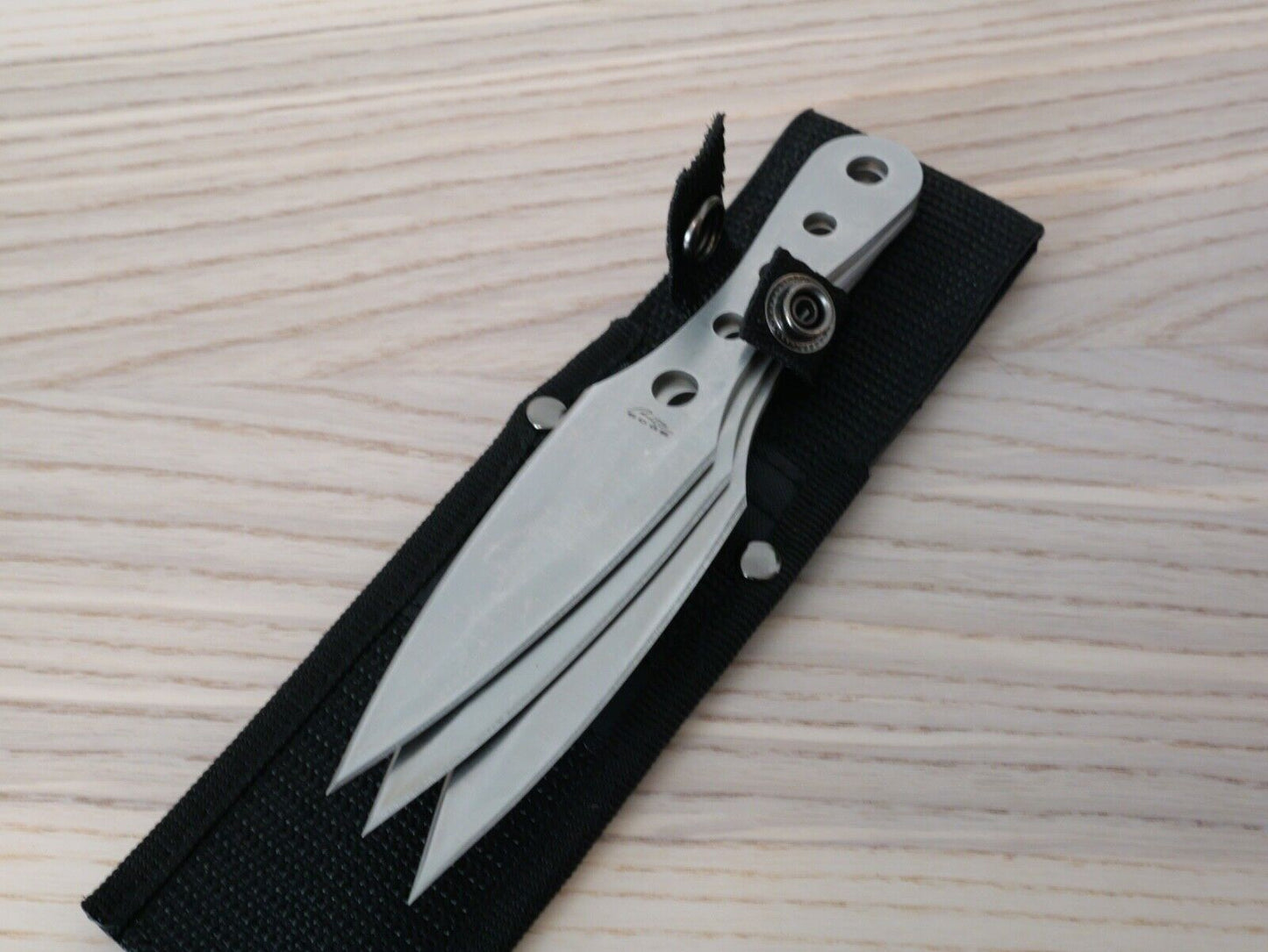 Classic 3pc Throwing Knife Set Chrome Balanced Knives Spear Tip Double Edge Fine
