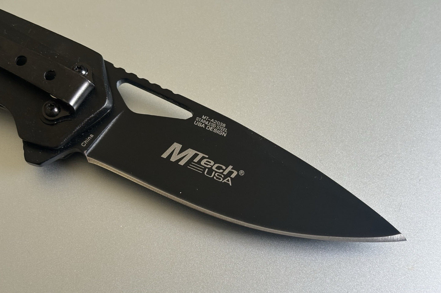 4” Pocket Knife Folding Black Spring Assist Full Metal Medium Conceal Carry