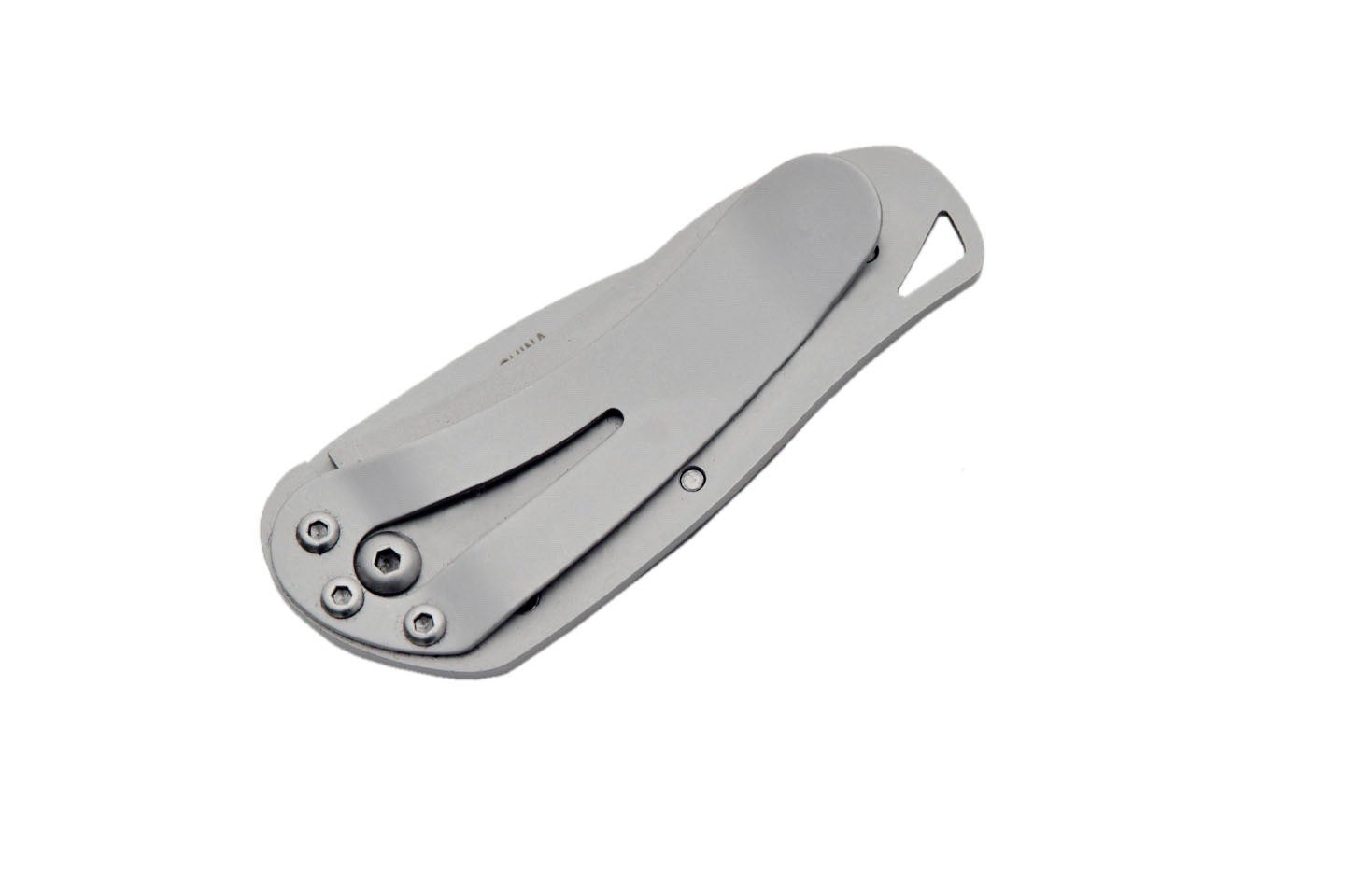 3” Money Clip Knife Satin Grey Skeleton Frame Liner Lock Sharp Compact Folding
