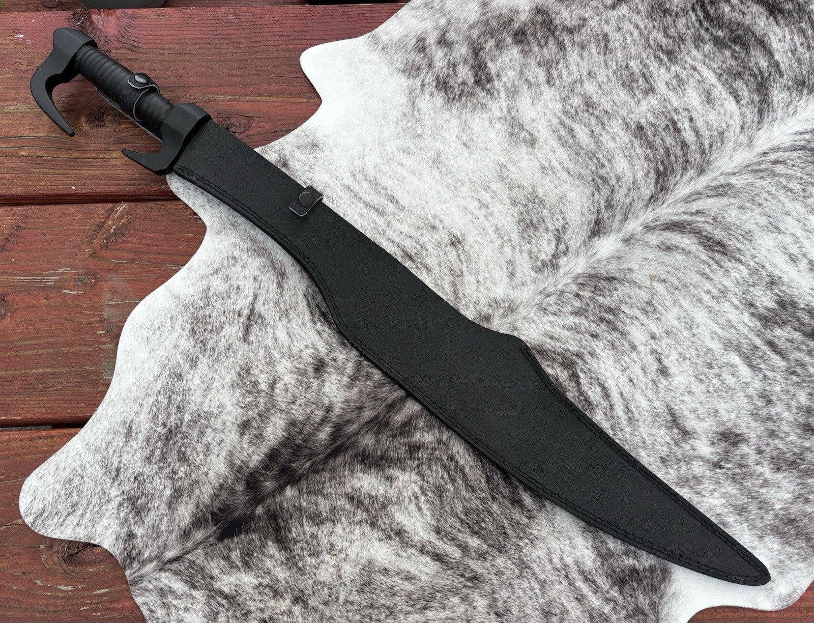 34” Spartan Sword Heavy Duty 26” Blade Genuine Leather Sheath Heavy Thick Real
