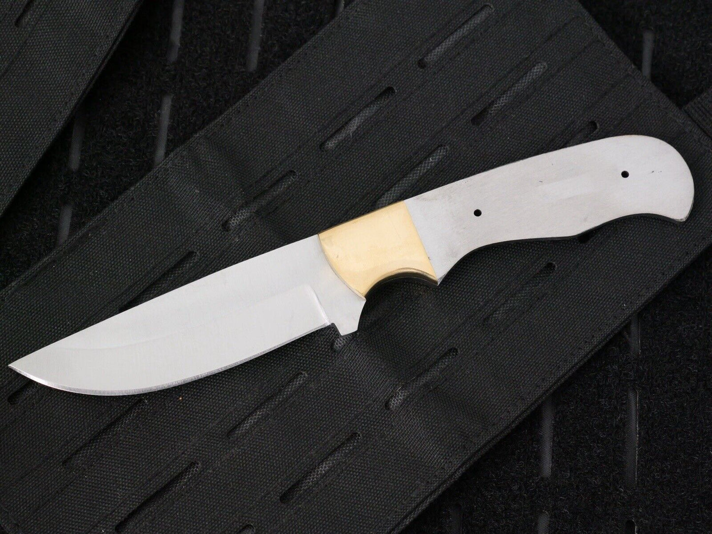 9” Stainless Steel Knife Blank Full Tang Brass Make Your Own Handle DIY Survival