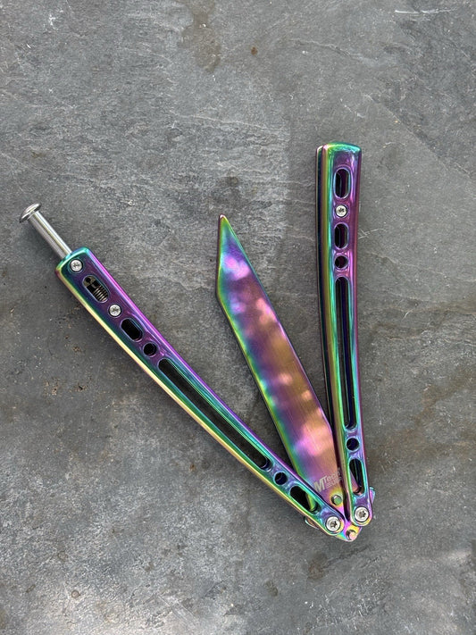 5.5" TRAINING BUTTERFLY Balisong Practice Titanium Flip Trick Toy Blunt